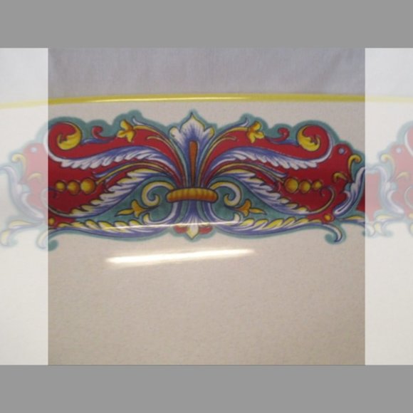 Vtg Italian Ceramica Nova Deruta Serving Platter Decorated--Decal & Hand Painted - Picture 4 of 11